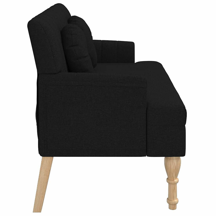 vidaXL Sitzbank mit Kissen in Schwarz im Antik-Stil mit vertikalem Linienmuster, B/T/H: 113 x 64,5 x 75,5 cm - Bild 4