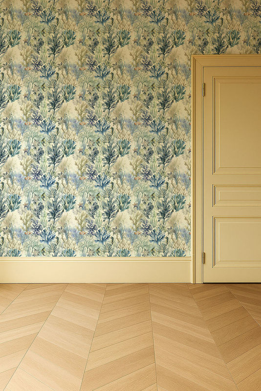 Clarke & Clarke Wallpaper Oceana Denim Blau Florales Vlies Tapete - Bild 4