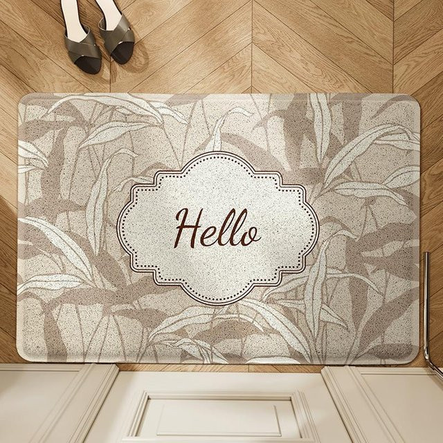 Nordische Blume Schmutzabstreifer Haushaltsfußmatte aus Polyester, Beige, B: 60 cm, T: 90 cm - Bild 1