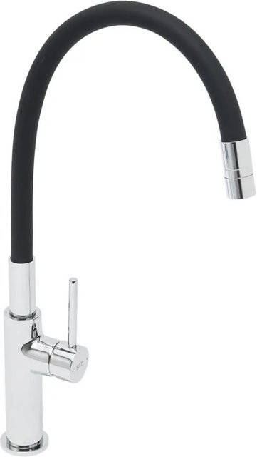 Swiss Aqua Technologies Küchenarmatur Einhebelmischer mit schwenkbarem hohen Auslauf in Schwarzmatt und Chrom - Bild 1