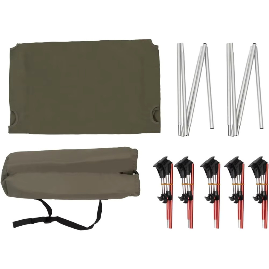 Bymaocar Faltbares Campingbett in Grün, Tragbares Schlafbett für Erwachsene, B/T/H: 190 x 65 x 15 cm, Belastbarkeit bis 150 kg - Bild 5