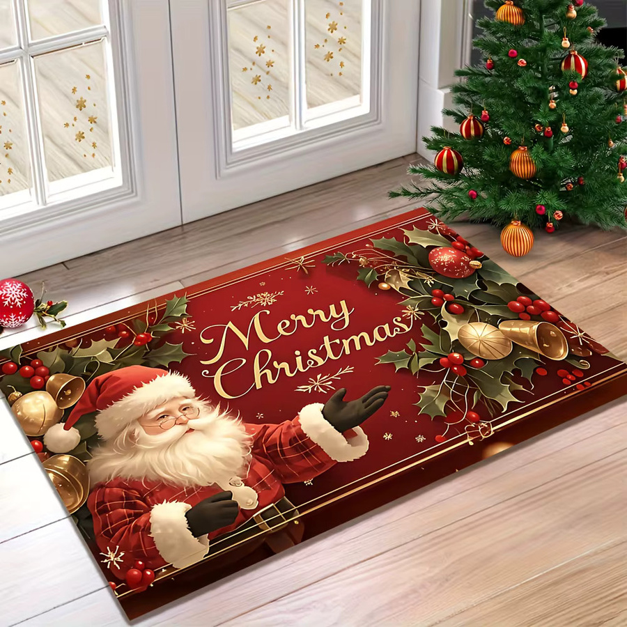 VIKAMA Weihnachtsmann Willkommensmatte für den Eingangsbereich, rot, B/T: 60 x 40 cm - Bild 4