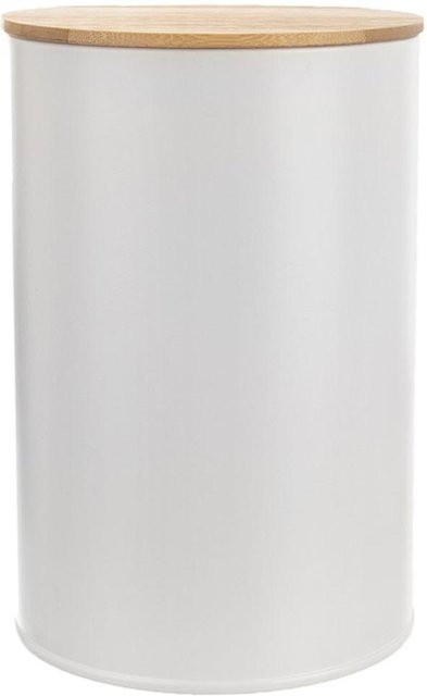 Weißer Metall-Lebensmittelbehälter mit Bambusdeckel von WHITELINE, 800 ml - Bild 1