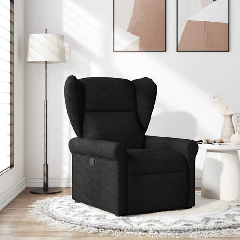 Relaxsessel vidaxl in Schwarz aus Stoff und Metall mit Holzwerkstoff, B/T/H: 72,5 x 87 x 100,5 cm - Bild 1