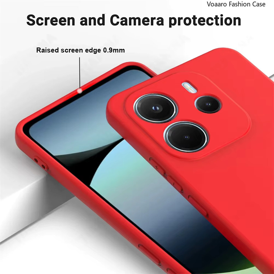 Stoßfeste Flüssigsilikon Handyhülle für Xiaomi Redmi Note 14 5G 6,67 Zoll in Grün und Rot - Bild 2