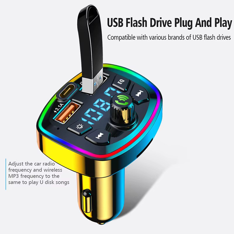Fireurus Bluetooth 5.0 FM Transmitter mit Mikrofon und Dual USB Schnellladefunktion für dein Auto - Bild 5