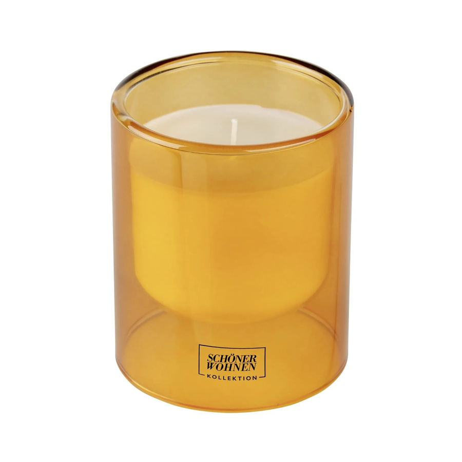Schöner Wohnen Duftkerze Vanille im Glas Orange Durchmesser: 9 cm, Höhe: 11 cm - Bild 2
