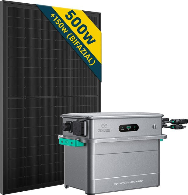Zendure SolarFlow 800 Pro2 mit 500W Solarpanel in Grau - Bild 1