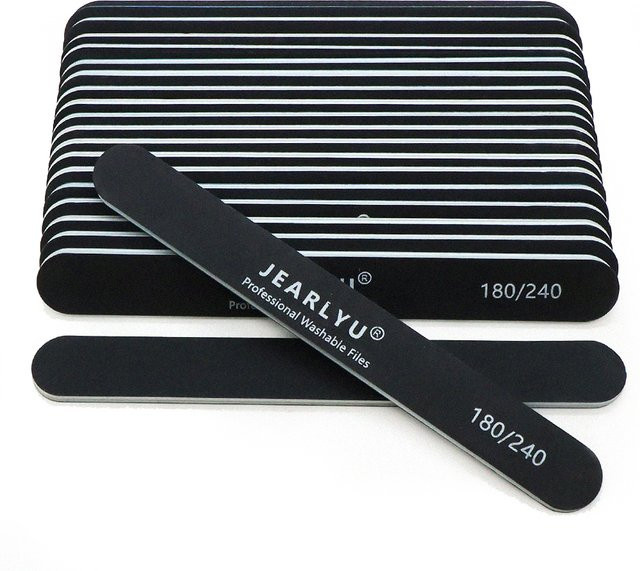 JEARLYU Nagelfeile, 180/240 Körnung, schwarz, Unisex - Bild 1