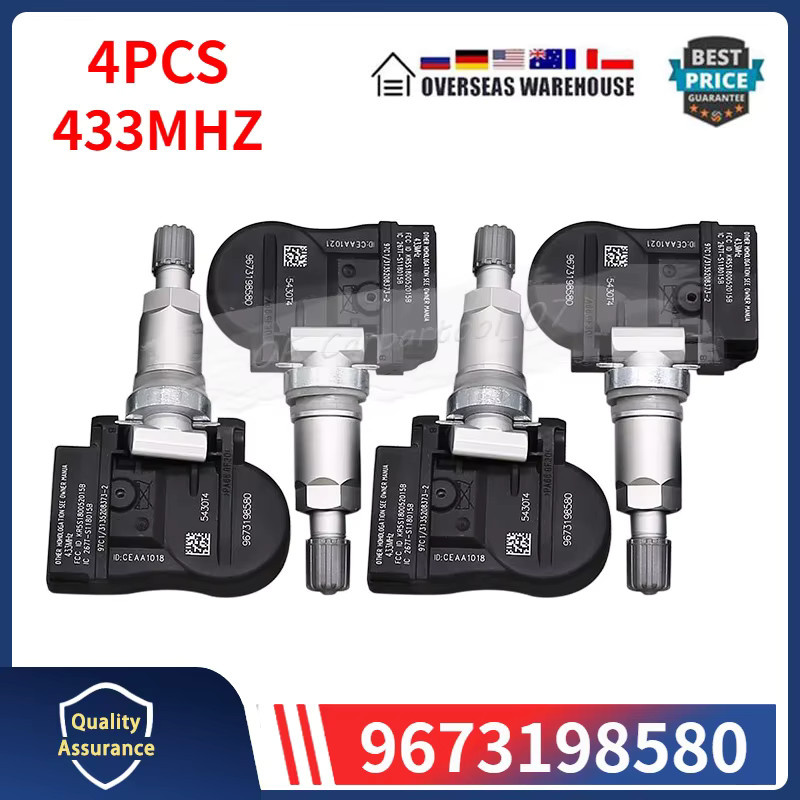 GANGLE Reifendrucküberwachungssystem TPMS Set 4 Stück, 433MHz, Schwarz, passend für Peugeot 207 607 und Citroen C5 C6 C8 - Bild 2