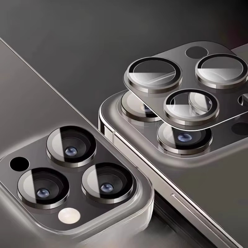 Vollmetall Kameraschutz für Apple iPhone 16 15 13 Pro Max Plus in Purple mit Objektivschutzglas und Full Cover Abdeckung - Bild 3