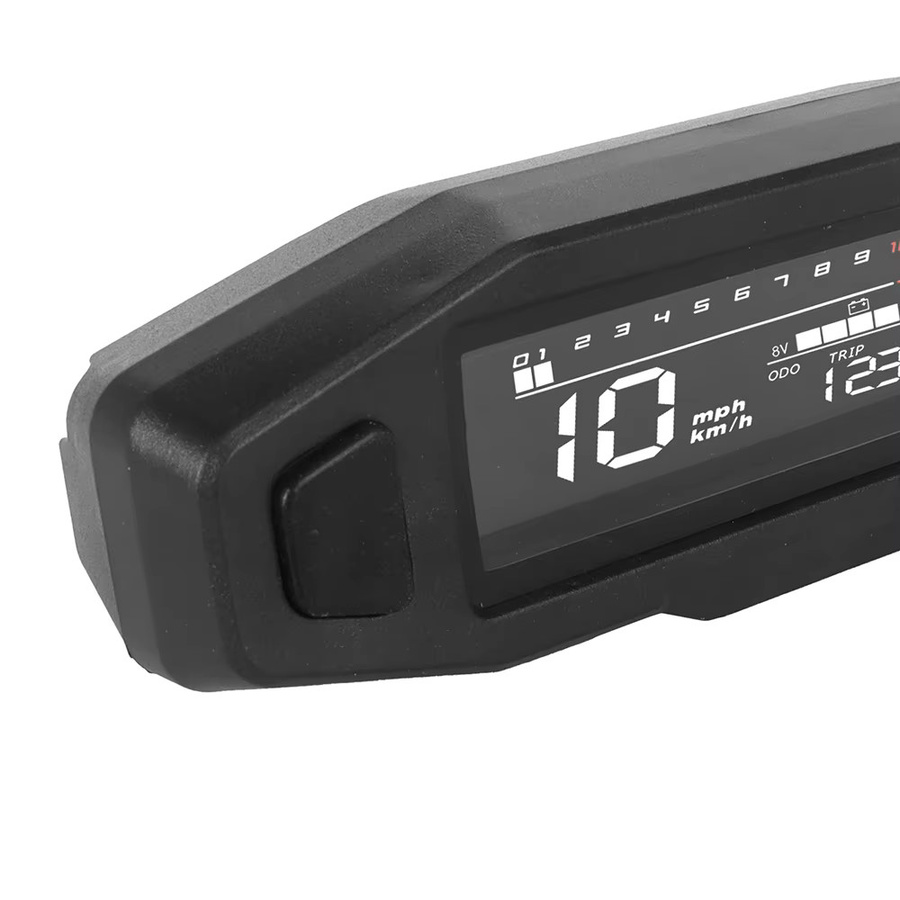 JNYD Universal LED Digital Tachometer für Motorräder, Wasserdichter Kilometerzähler mit Km/h und MPH Anzeige in Schwarz - Bild 3