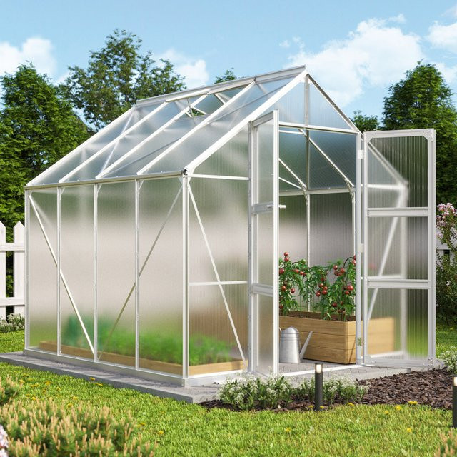 Vitavia Gewächshaus Domus 6700 aus Aluminium mit Polycarbonat in Silber und Transparent, 6,7 m² - Bild 1