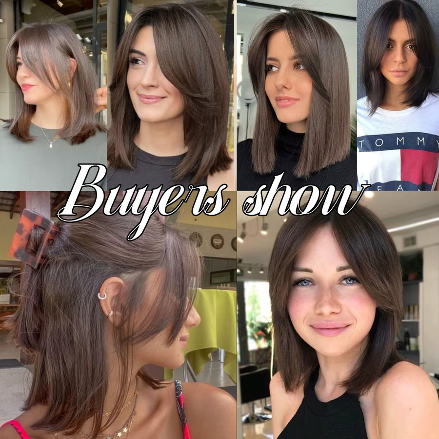 EASIHAIR Perücke, Ombre, braun schwarz, kurz geschichtet, mit Pony, Damen - Bild 2