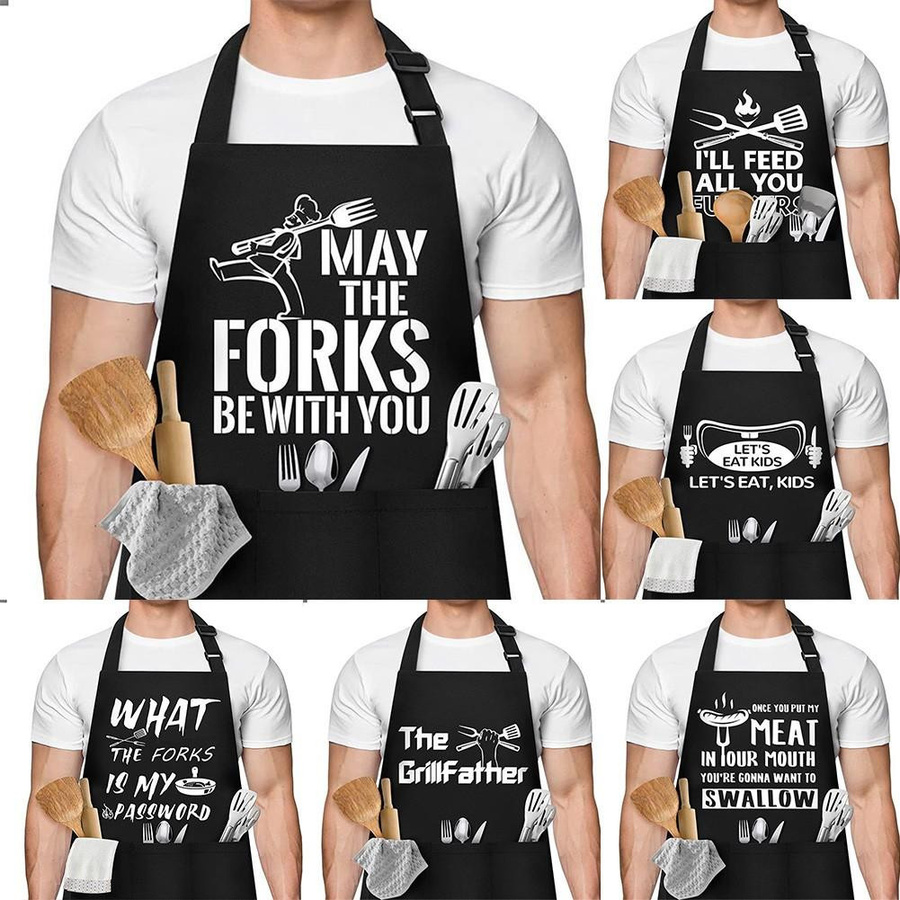 Verstellbare Nacken-Grillschürze aus Polyester von MAY THE FORKS - Bild 2