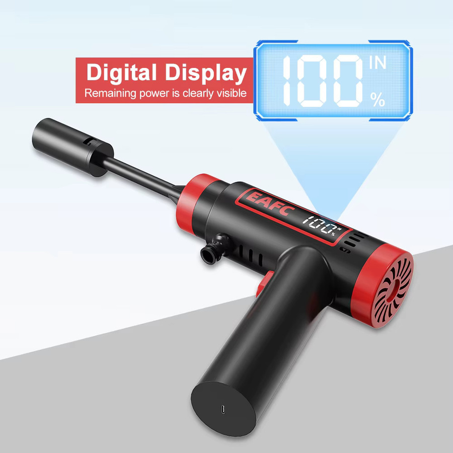 EAFC Kabellose Hochdruck-Autowaschpistole mit 60 Bar, digitale Anzeige und wiederaufladbarem Lithium-Akku, Schwarz - Bild 2