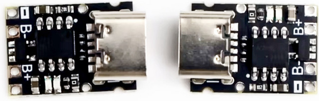 TP4057 1A 3,7V Lithium-Batterie-Lade- und Entladeplatine mit Schutz, Typ-C USB Anschluss, Schwarz - Bild 1