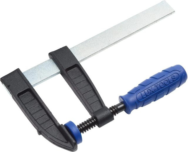 LUX-TOOLS Schraubzwinge in Silber mit Kunststoffelementen, Spannweite: 160 mm, Breite: 80 mm - Bild 1