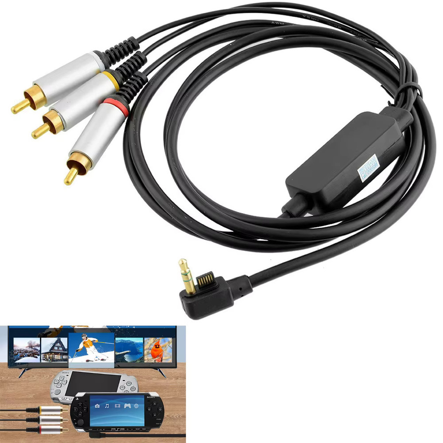 Sony AV RCA Ypbpr Kabel für PSP 2000 und PSP 3000, 3 m, Schwarz - Bild 2