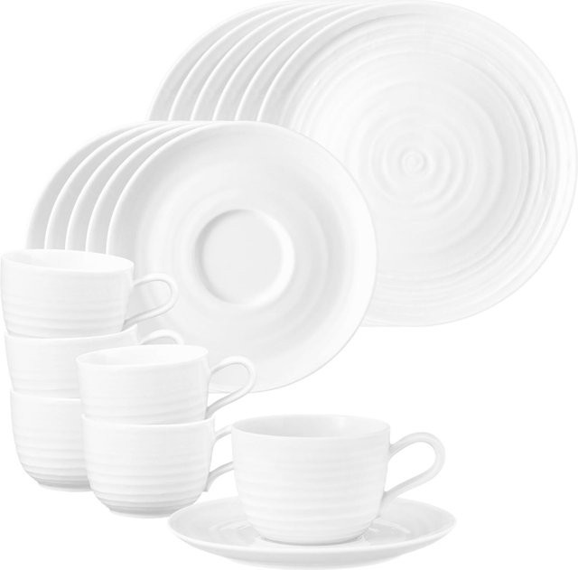 Seltmann Weiden Kaffeeservice Terra 18-teilig Weiß aus Porzellan - Bild 1