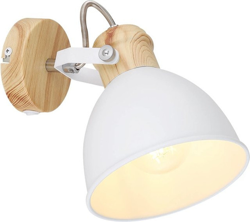 Globo Wiho Wandspot in Weiß und Holzoptik mit E27 Fassung