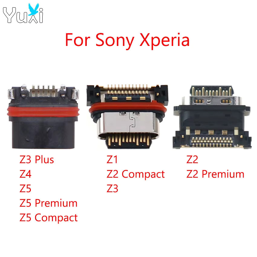 Yuxi USB-C Ladedock Steckdose für Sony Xperia XZ1 XZ2 XZ3 Plus XZ4 XZ5 Premium Kompakt in Schwarz - Bild 2