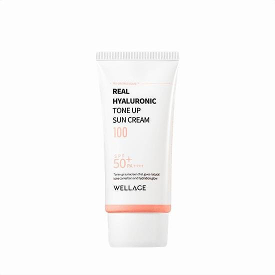 WELLAGE Real Hyaluronic Tone Up Sonnencreme, LSF 50+, 50 ml - Bild 1