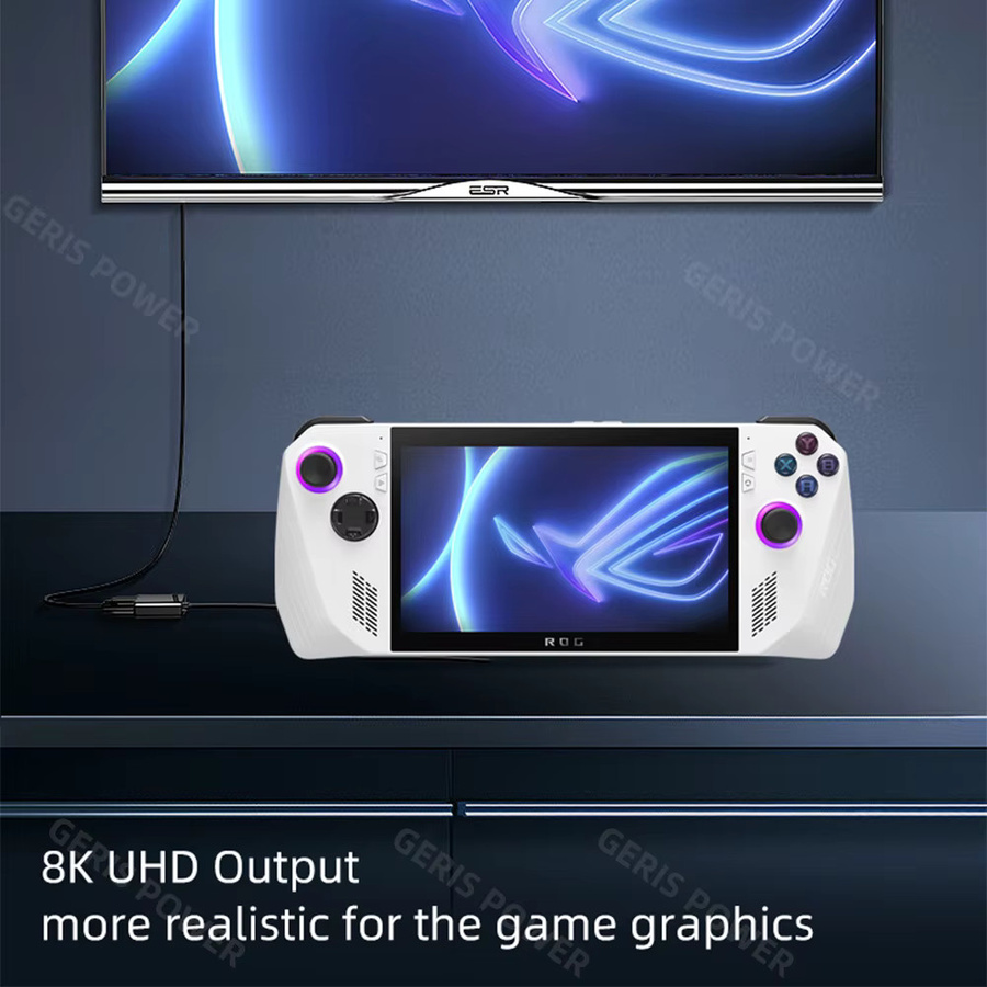 Geris Power 180 Grad U-förmiger USB-C-Adapter in Schwarz für Asus Rog Ally und Nintendo Switch mit 20 Gbit/s Datenübertragung und PD140W Schnellladefunktion - Bild 3