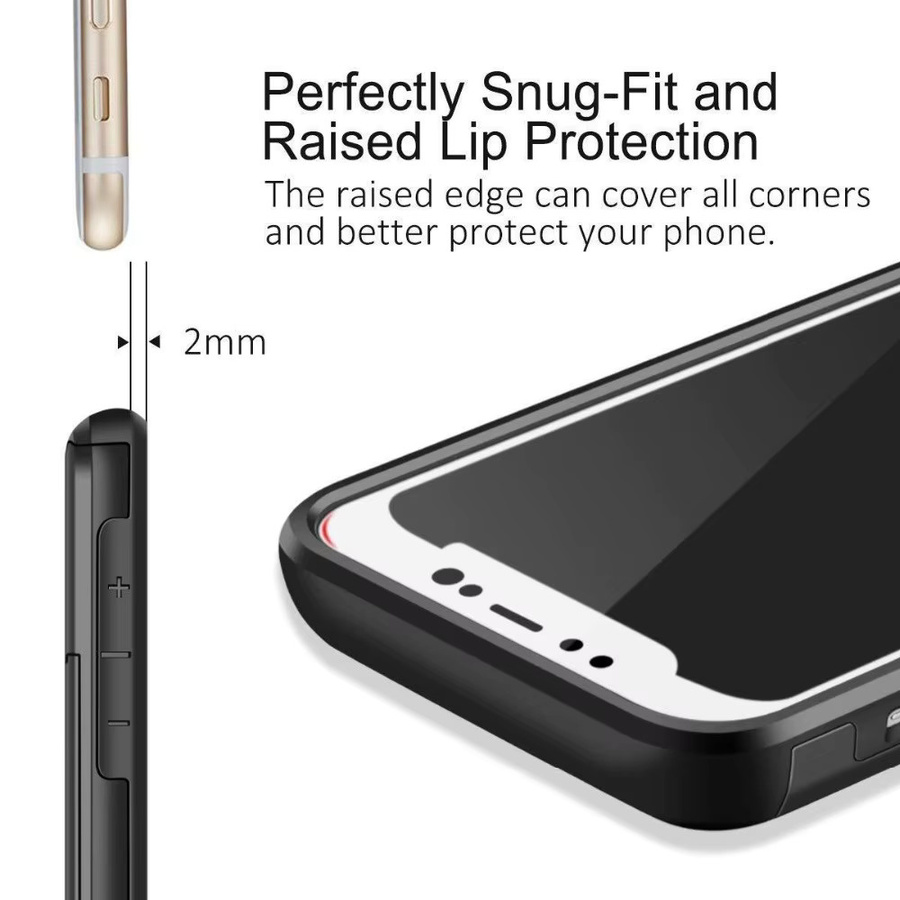 Minvvell Schiebe-Kartenetui Schutzhülle für iPhone 16 15 14 13 12 Pro Max und andere Modelle in Schwarz oder Blau - Bild 3