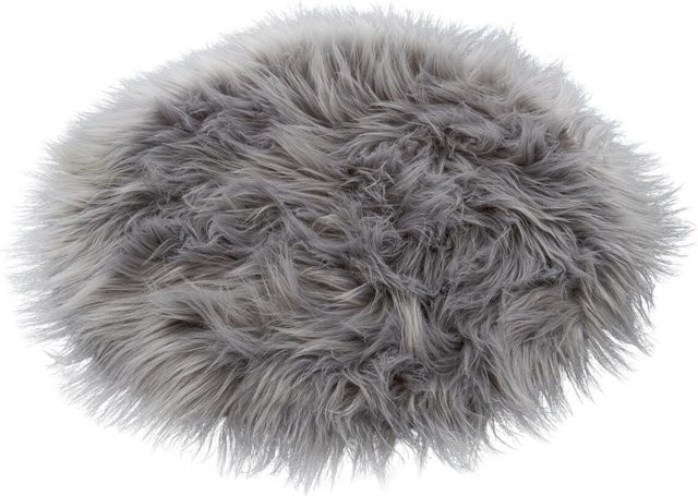 Pocoline Deko-Fell Silber Grau aus Polyester mit Durchmesser: 30 cm - Bild 1