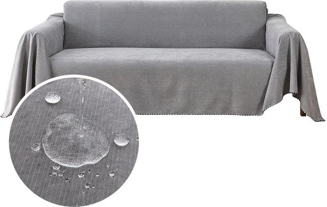 Wasserdichtes Sofahandtuch von Yiran Furniture in Grau, multifunktional und staubdicht, B/B: 90 x 180 cm - Bild 1