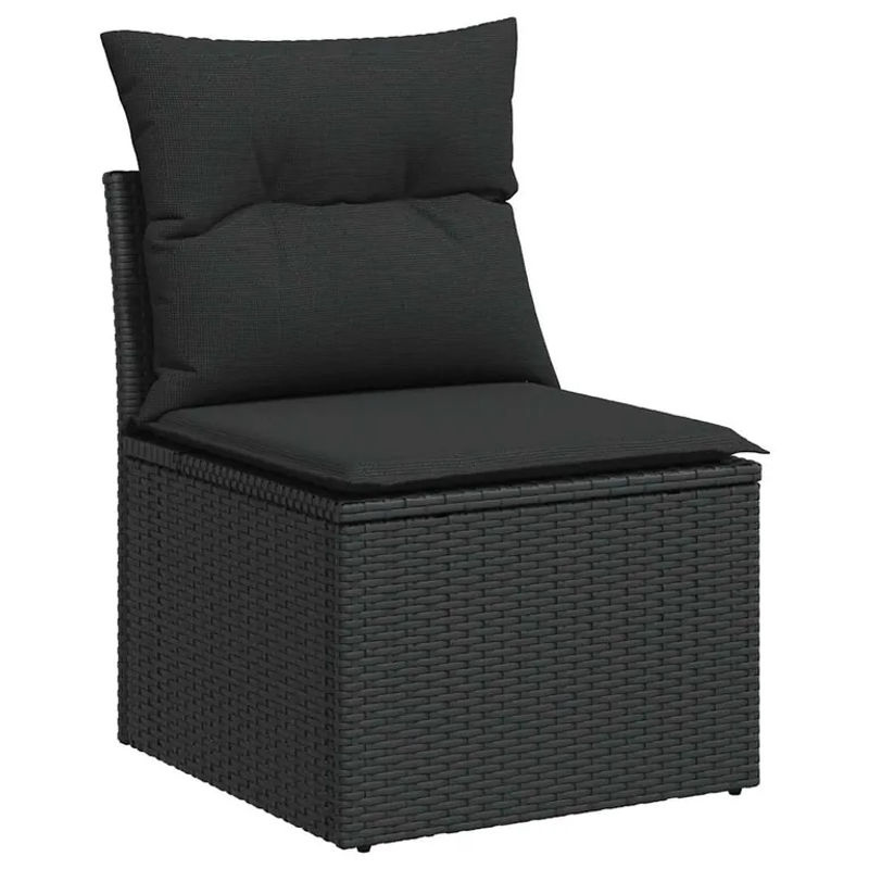 vidaXL 5-tlg Garten-Sofagarnitur aus Poly-Rattan in Schwarz mit Sitzkissen und Stauraum - Bild 5