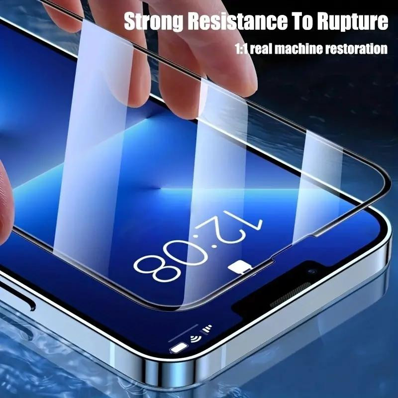 3er Pack BigDiscounts Displayschutzfolie aus gehärtetem Glas für iPhone Modelle in Schwarz und Transparent - Bild 7