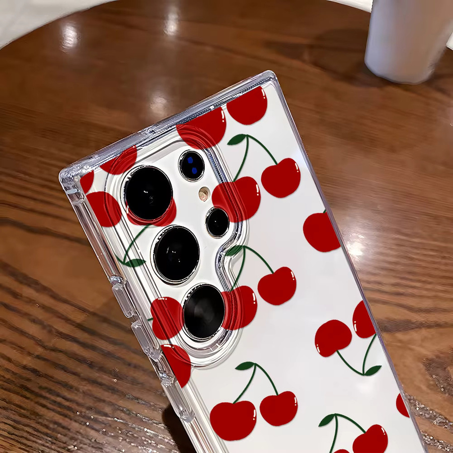 Kirsche bemalte Soft Cover Handyhülle für Samsung Galaxy A56 5G A36 A26 A55 A16 A15 A34 A35 A33 A53 A06 A05s A05 A54 A25 A14 A13 in Rot - Bild 4