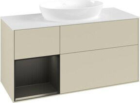 V&B Waschtischunterschrank Finion in Blau und Grau lackiert, Breite: 120 cm, Tiefe: 50,1 cm, Höhe: 50,1 cm - Bild 1