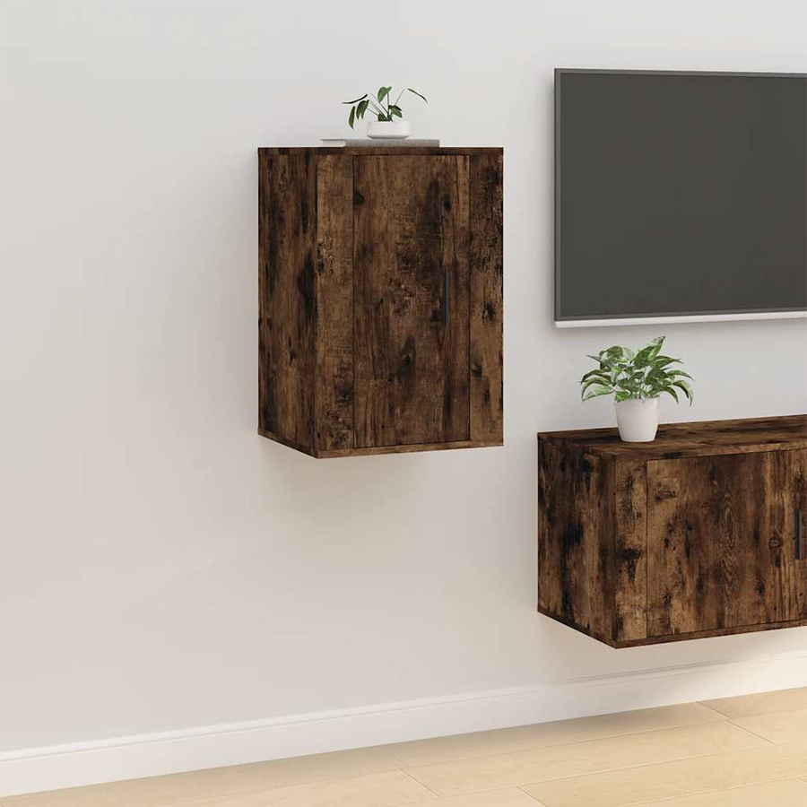 vidaXL TV-Wandschränke im 2er-Set, Räuchereiche, klassisches Design, B: 40 cm, T: 34,5 cm, H: 60 cm - Bild 6