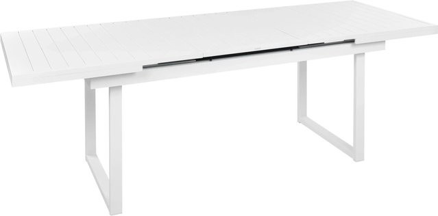 Beliani Gartentisch VALCANETTO aus Aluminium in Weiss, ausziehbar, B/T/H: 180 x 90 x 84 cm - Bild 1