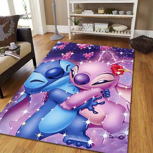 Disney Lilo und Stitch Teppich Läufer Yun Heng Three, rutschfest und waschbar, Mehrfarbig, B: 100 cm, L: 120 cm - Bild 1