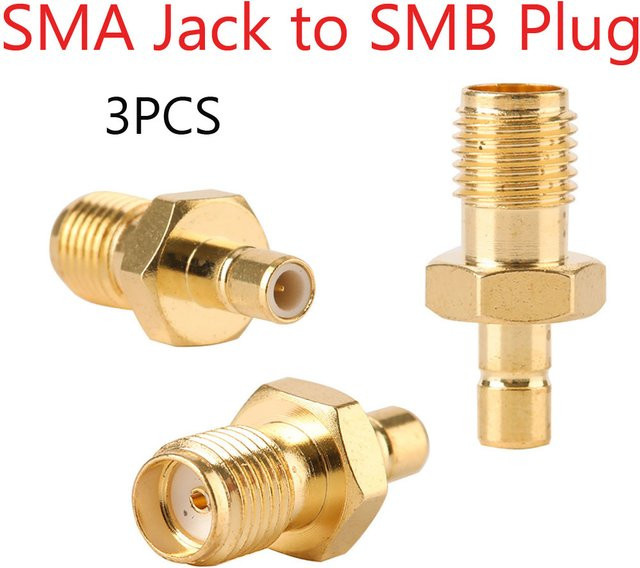 FRHY SMA-auf-SMB-Adapter Stecker auf Buchse aus vergoldetem Messing für Antennen und Funktestgeräte in Gold - Bild 1