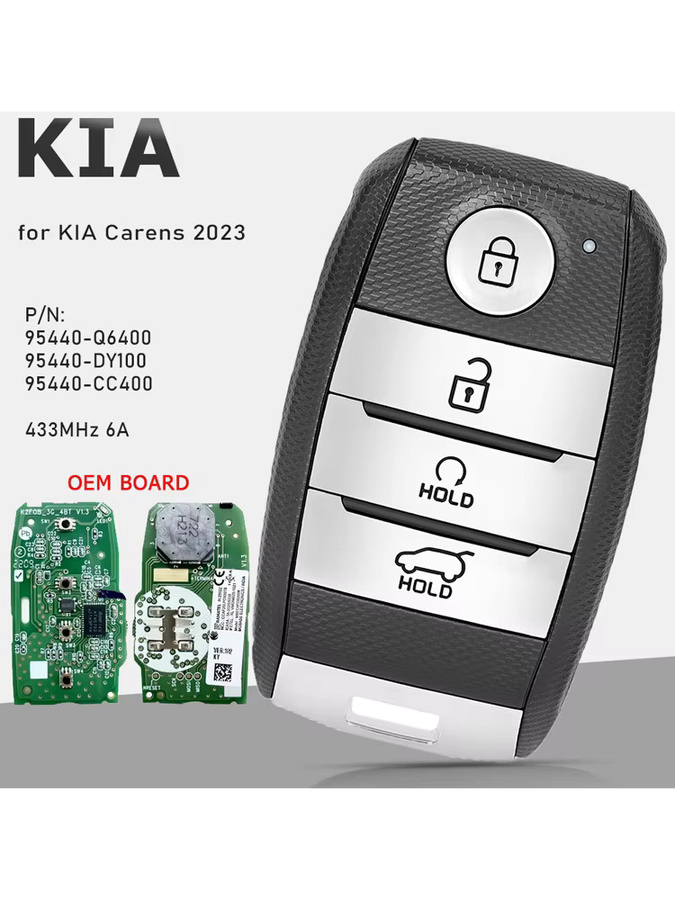 KEYECU Smart Remote Key 433 MHz 6A Fob für KIA Carens Sonet Seltos in Schwarz (OEM P/N 95440-Q6400 95440-DY100 95440-CC400 SYEC3FOB2003) - Bild 7