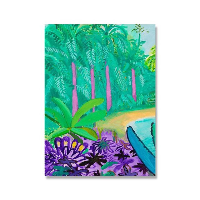 David Hockney Poster Garten Pflanzen Wanddekoration Aquarell Kunst Leinwandgemälde von Scorpio Art Museum, Breite: 30 cm, Höhe: 40 cm - Bild 3