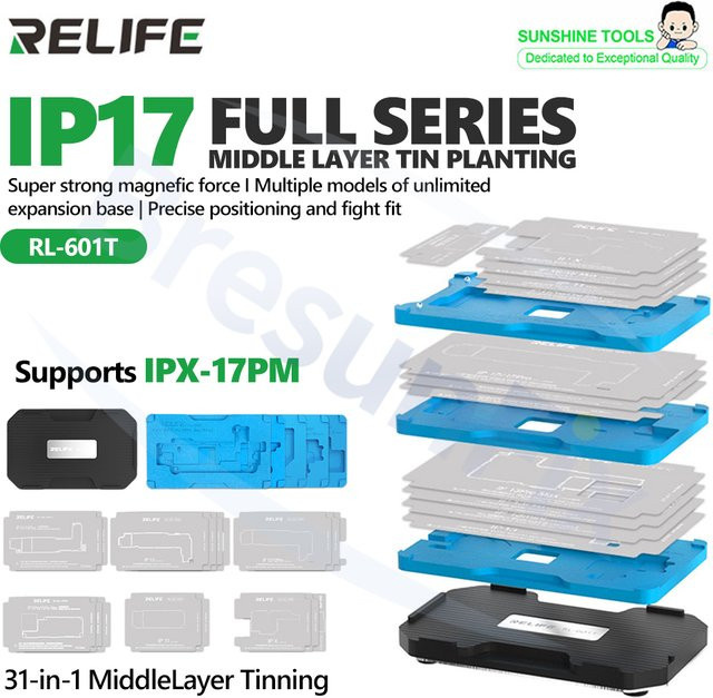 RELIFE RL-601T 31-in-1 Lötplattform-Set für iPhone X bis iPhone 17 Serie Reparatur-Lötwerkzeuge - Bild 1