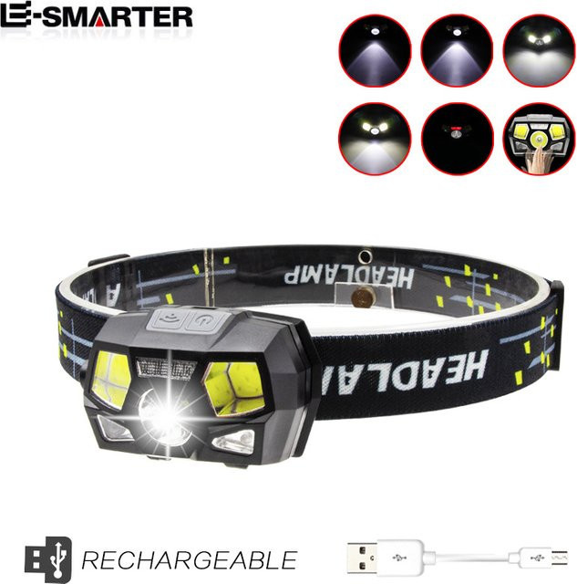 ESMARTER LED Flutlicht mit Bewegungssensor, wasserdichter USB-Außenleuchte in Schwarz - Bild 1