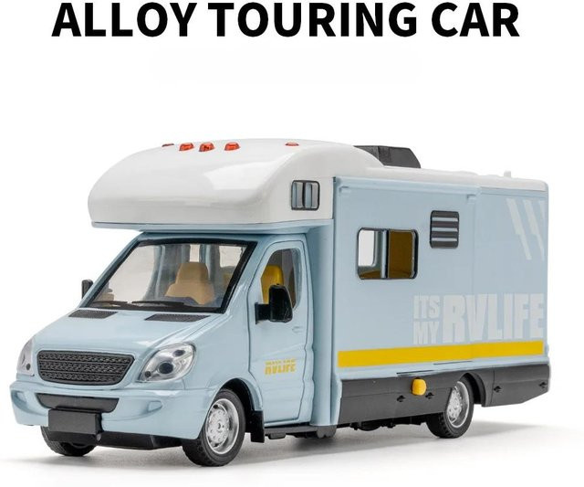 Linyi toy car Tourist Wohnmobil, Spielzeugauto, 1:32, mit Licht und Geräusch, ab 14 Jahren, grau - Bild 1