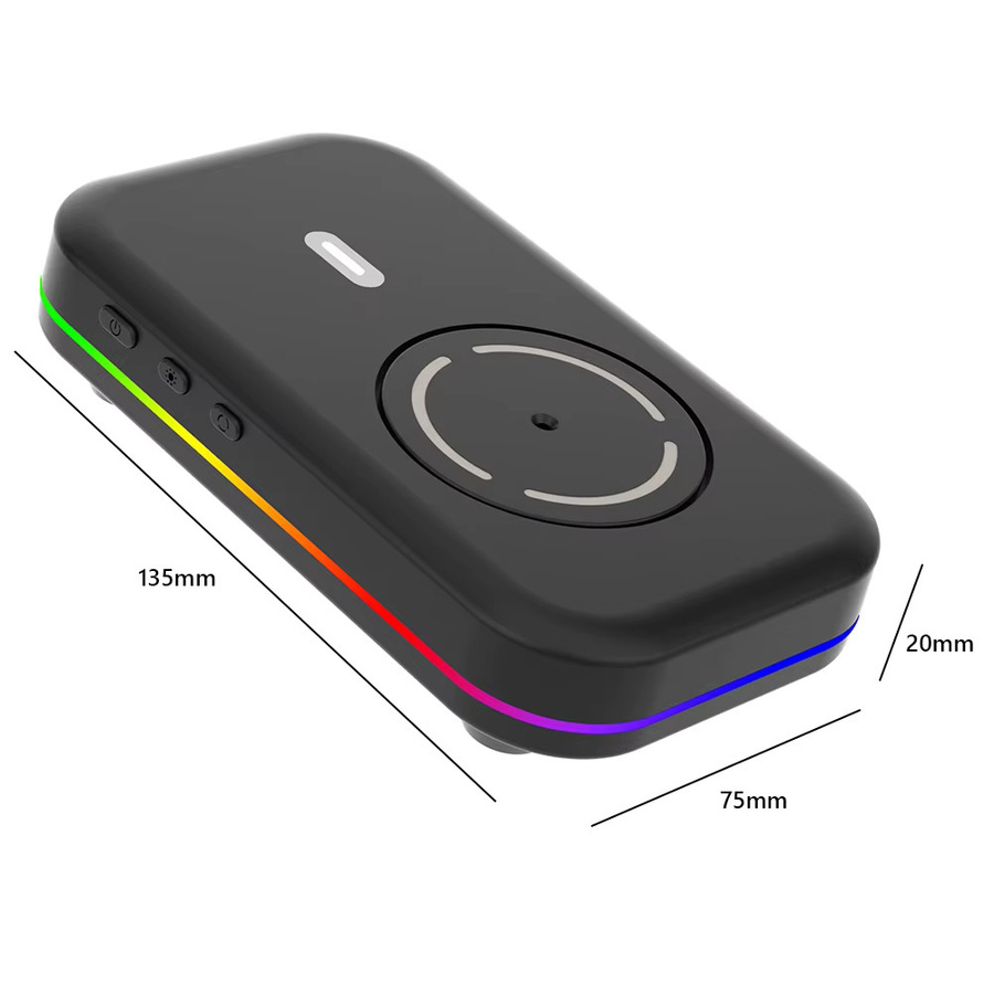 ALLOYSEED Unsichtbarer Mausbeweger mit 4 Modi, Automatischer Maus-Jiggler mit Einstellbarem Intervall-Timer, EIN/AUS-Schalter und RGB-Beleuchtung in Schwarz - Bild 5