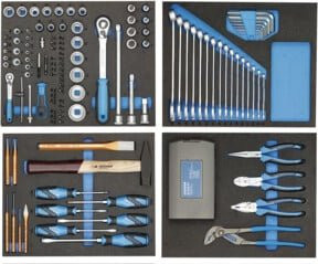 Gedore TS-147 Werkzeugsortiment in Check-Tool-Modulen, 147-teilig, Blau - Bild 1