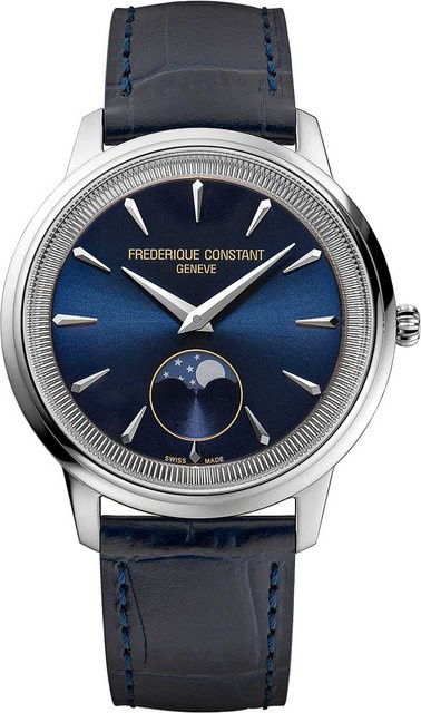 Frederique Constant Damenuhr, Quarz, Edelstahl, Mondphase, 37 mm, Blau - Bild 1