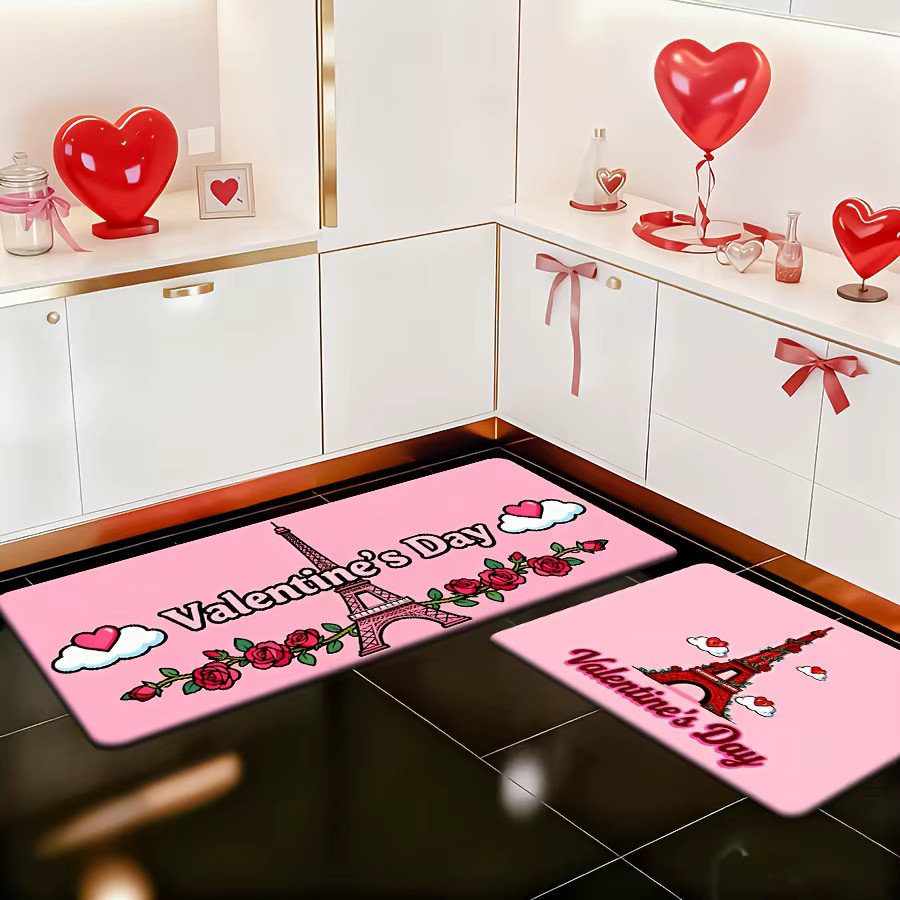 VIKAMA Teppich in Rosa mit floralem Design für Wohnzimmer, Schlafzimmer oder Küche - Bild 4