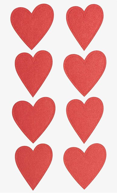 Rico Design Paper Poetry Sticker Herzen, 4 Blatt, Rot - Bild 1