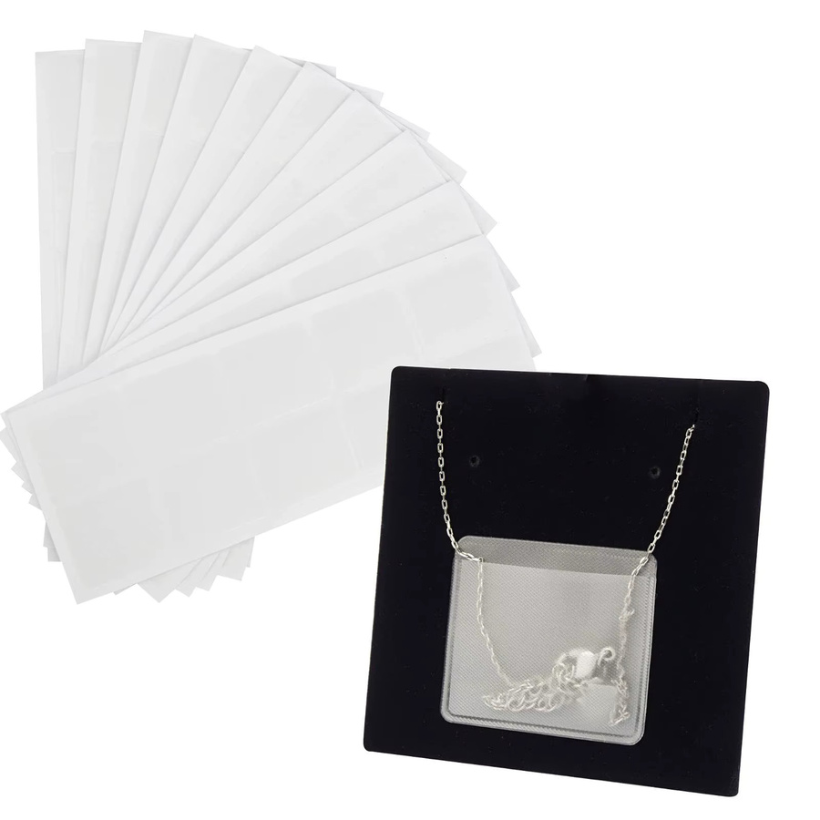 Aclovex 20 Sets Schmuckverpackung für DIY-Halsketten und Armbänder mit Display-Karten, selbstklebenden Haltern und Kunststoffbeuteln aus Papier und Kunststoff - Bild 5